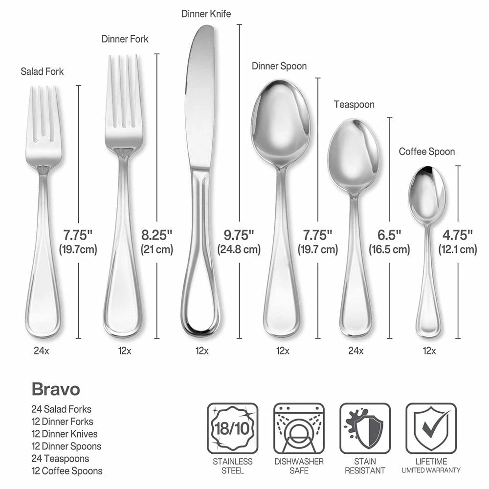 Discount 😍 Mikasa® Bravo 101 Piece Flatware Set, Service for 12 🎁 - Image 8