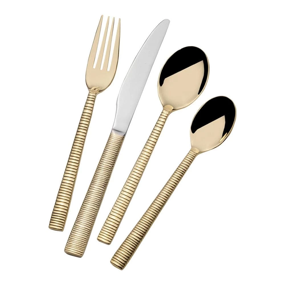 New 😀 Towle® Living Abbott Gold Plated 16 Piece Flatware Set, Service for 4 🤩