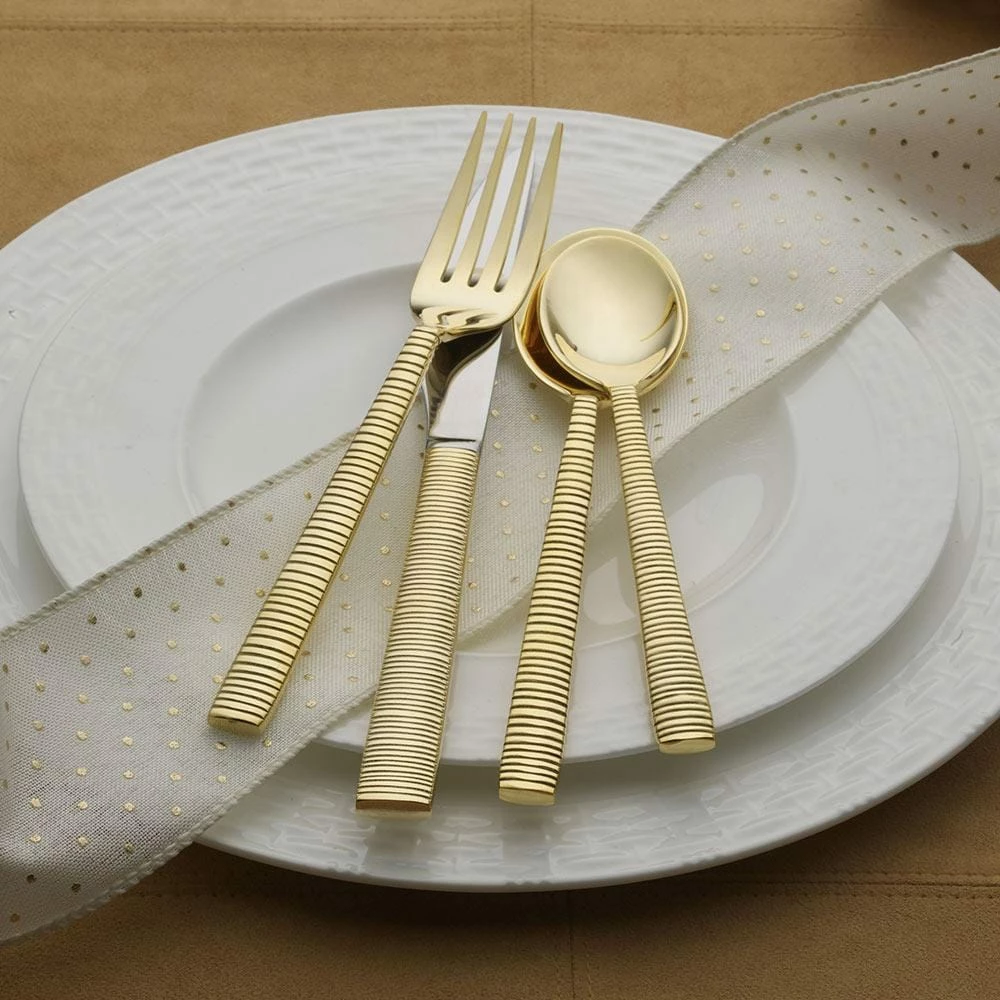 New 😀 Towle® Living Abbott Gold Plated 16 Piece Flatware Set, Service for 4 🤩 - Image 3