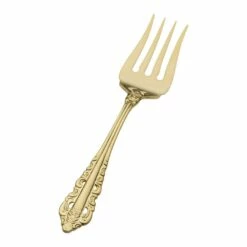 Cheap 👍 Wallace® Antique Baroque Gold Plated Serving Fork ⭐