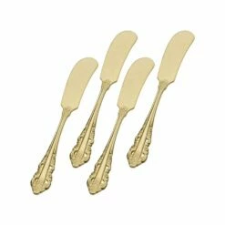 Outlet ⭐ Wallace® Antique Baroque Gold Plated Set of 4 Butter Spreaders 🎁