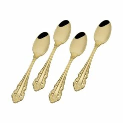 Flash Sale 🌟 Wallace® Antique Baroque Gold Plated Set of 4 Mini Coffee Spoons 👏