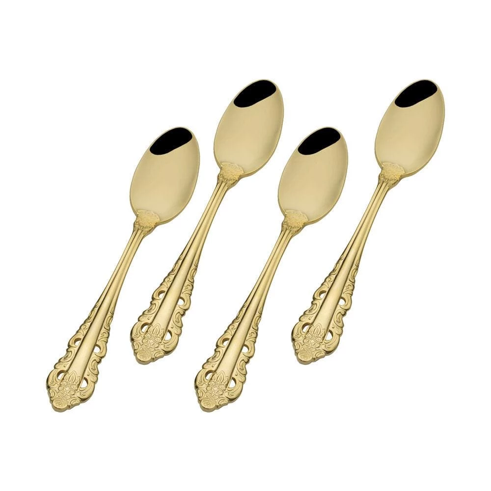 Flash Sale 🌟 Wallace® Antique Baroque Gold Plated Set of 4 Mini Coffee Spoons 👏