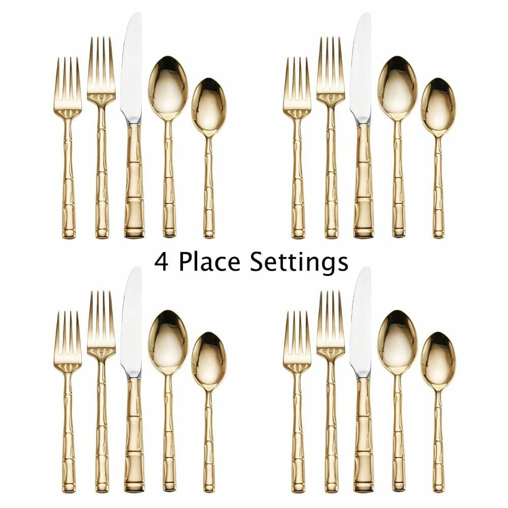 Discount 🥰 Wallace® Bamboo Gold 20 Piece Flatware Set, Service for 4 🛒 - Image 2