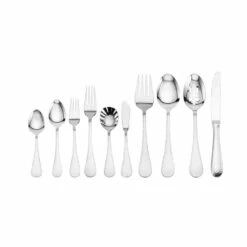 Promo 🧨 Wallace® Continental 🔨 Hammered 65 Piece Flatware Set, Service for 12 😍