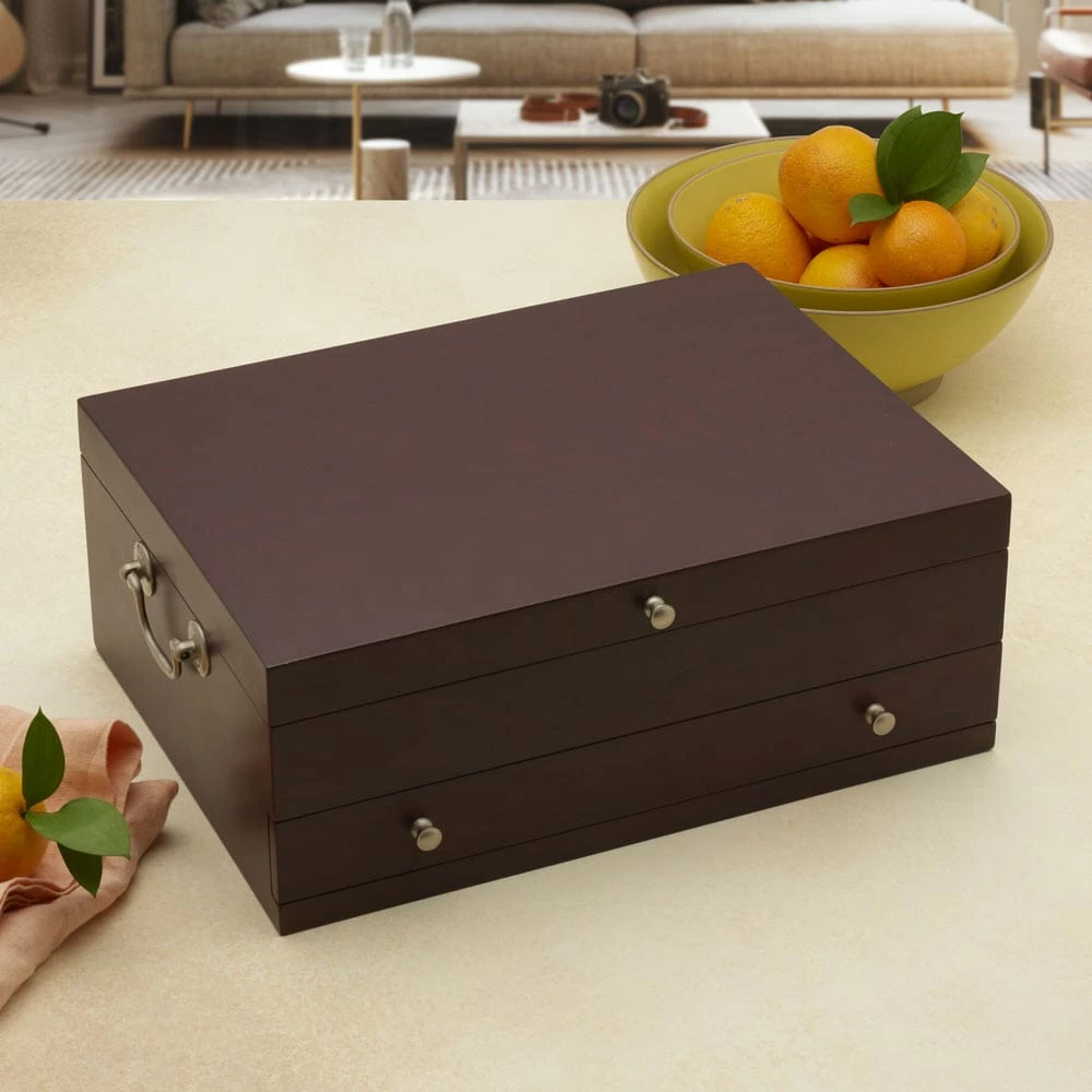 Budget ✔️ Wallace® Dark Walnut Single Drawer Flatware Chest 😍 - Image 3