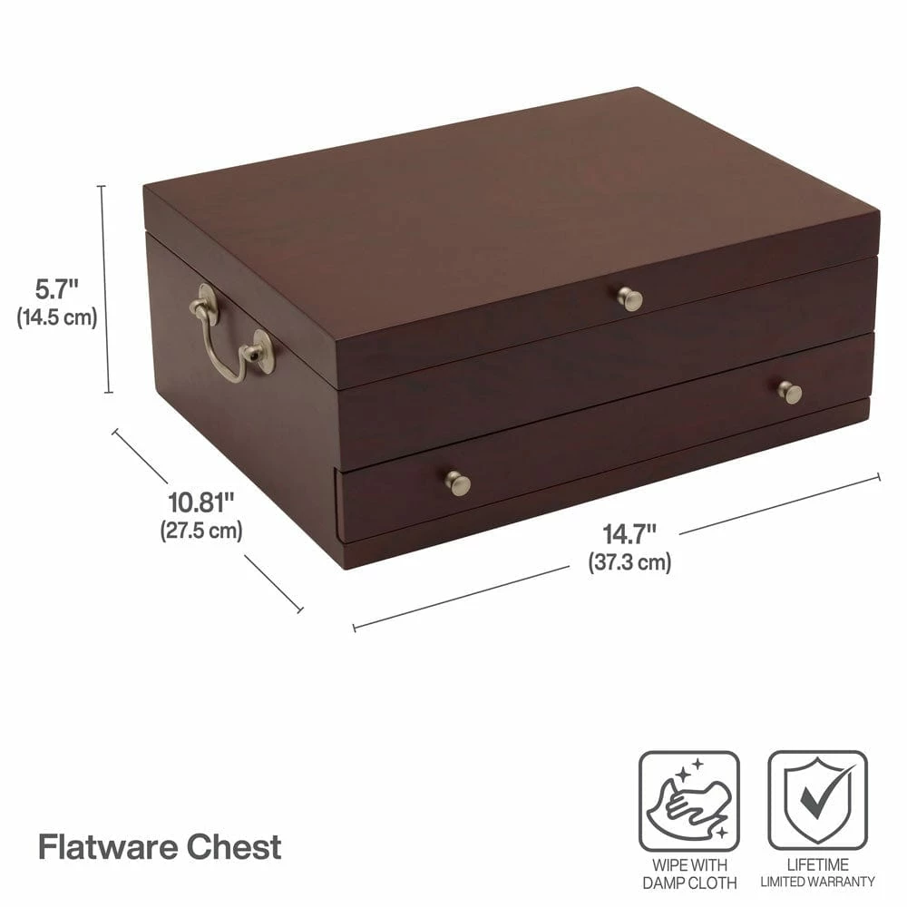 Budget ✔️ Wallace® Dark Walnut Single Drawer Flatware Chest 😍 - Image 5