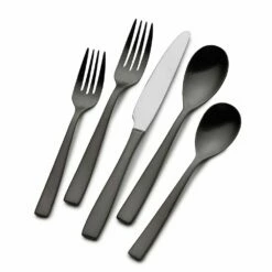 Coupon 👍 Mikasa® Delano Gunmetal 20 Piece Flatware Set, Service for 4 😉