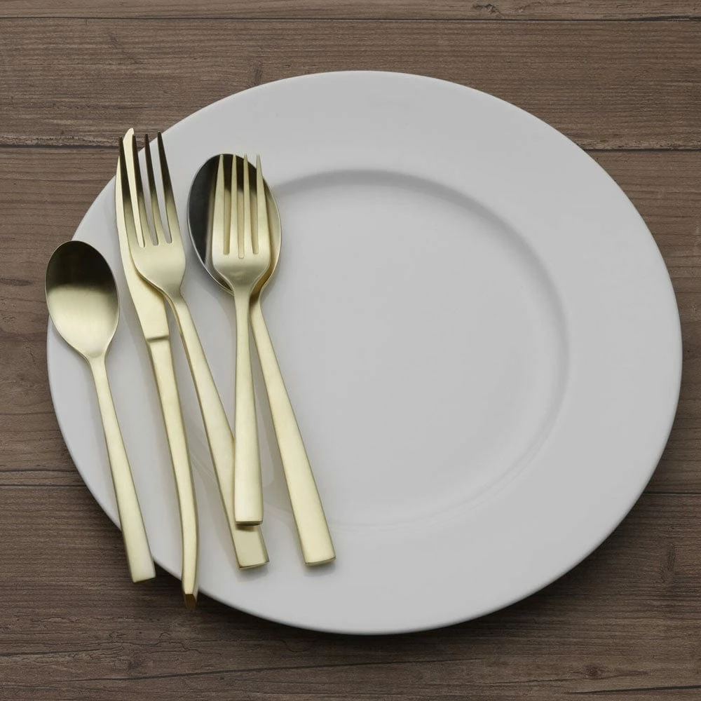 Best Pirce 🧨 Mikasa® Forged Petra Satin Gold 20 Piece Flatware Set, Service for 4 ⌛ - Image 3