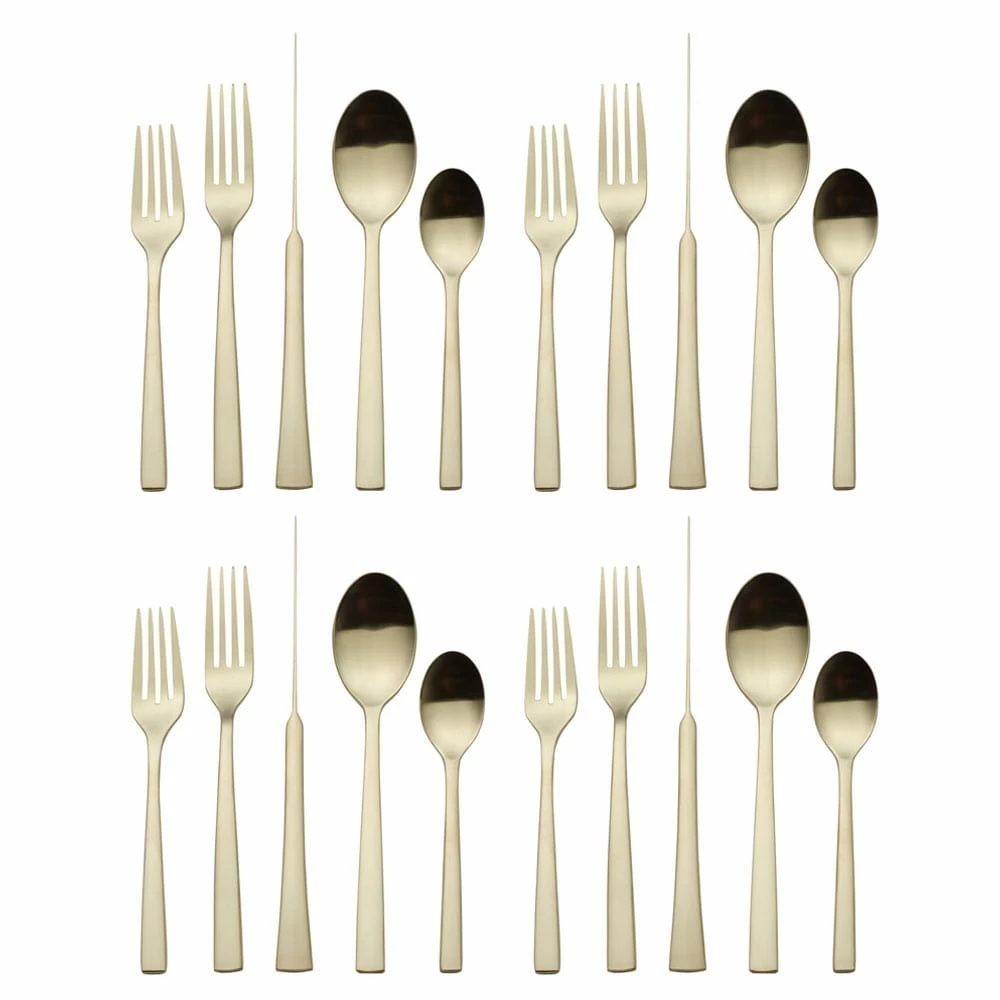 Best Pirce 🧨 Mikasa® Forged Petra Satin Gold 20 Piece Flatware Set, Service for 4 ⌛ - Image 4