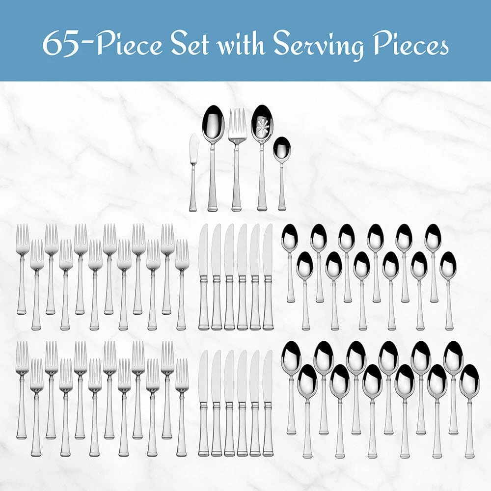 Cheapest 😉 Mikasa® Harmony 65 Piece Flatware Set, Service for 12 ✔️ - Image 7