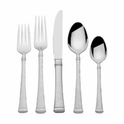 Best Sale 🎁 Mikasa® Harmony 🔨 Hammered 65 Piece Flatware Set, Service for 12 ⌛