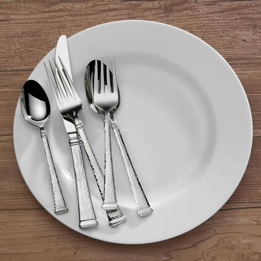 Best Sale 🎁 Mikasa® Harmony 🔨 Hammered 65 Piece Flatware Set, Service for 12 ⌛ - Image 3
