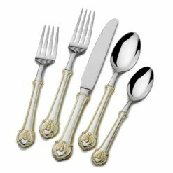 Buy 🛒 Wallace® Napoleon Bee Gold Accent 45 Piece Flatware Set, Service for 8 👍