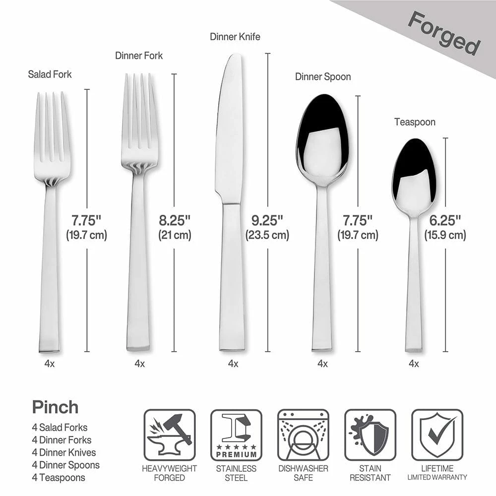 Discount 😀 Mikasa® Pinch 20 Piece Flatware Set, Service for 4 ⭐ - Image 5