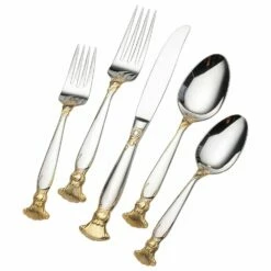 Wholesale 😍 Wallace® Salacia Gold Accent 20 Piece Flatware Set, Service for 4 🎉