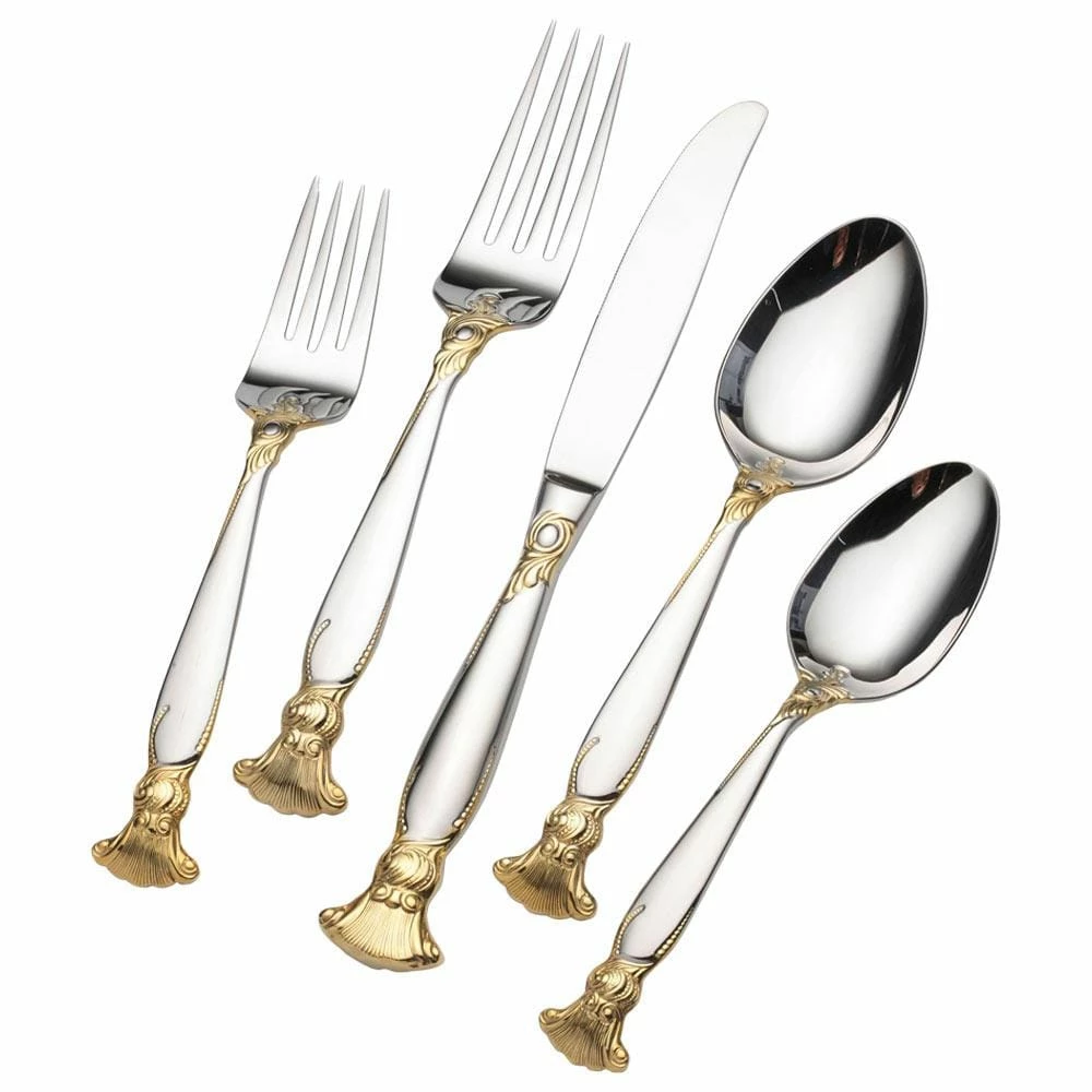 Wholesale 😍 Wallace® Salacia Gold Accent 20 Piece Flatware Set, Service for 4 🎉