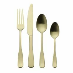 Buy 🤩 Mikasa® Satin Champagne Landyn 16 Piece Flatware Set, Service for 4 😉