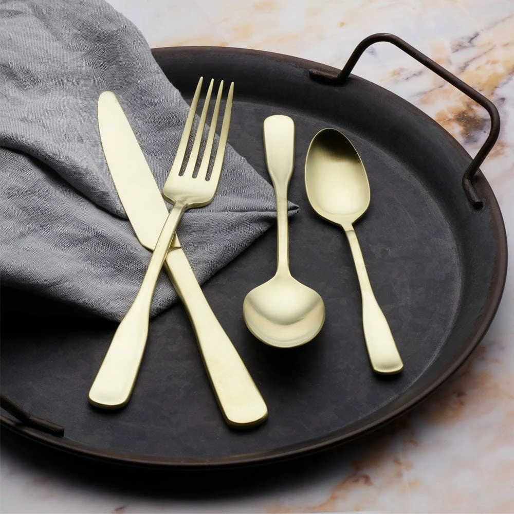 Buy 🤩 Mikasa® Satin Champagne Landyn 16 Piece Flatware Set, Service for 4 😉 - Image 2