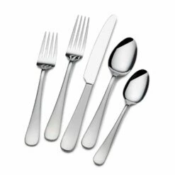 Promo 🌟 Gourmet Basics® Satin Symmetry 42 Piece Flatware Set, Service for 8 🔥