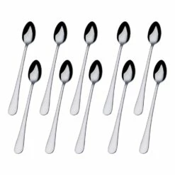 Outlet 🎁 Gourmet Basics® Satin Symmetry Set Of 10 Iced Beverage Spoons ⭐