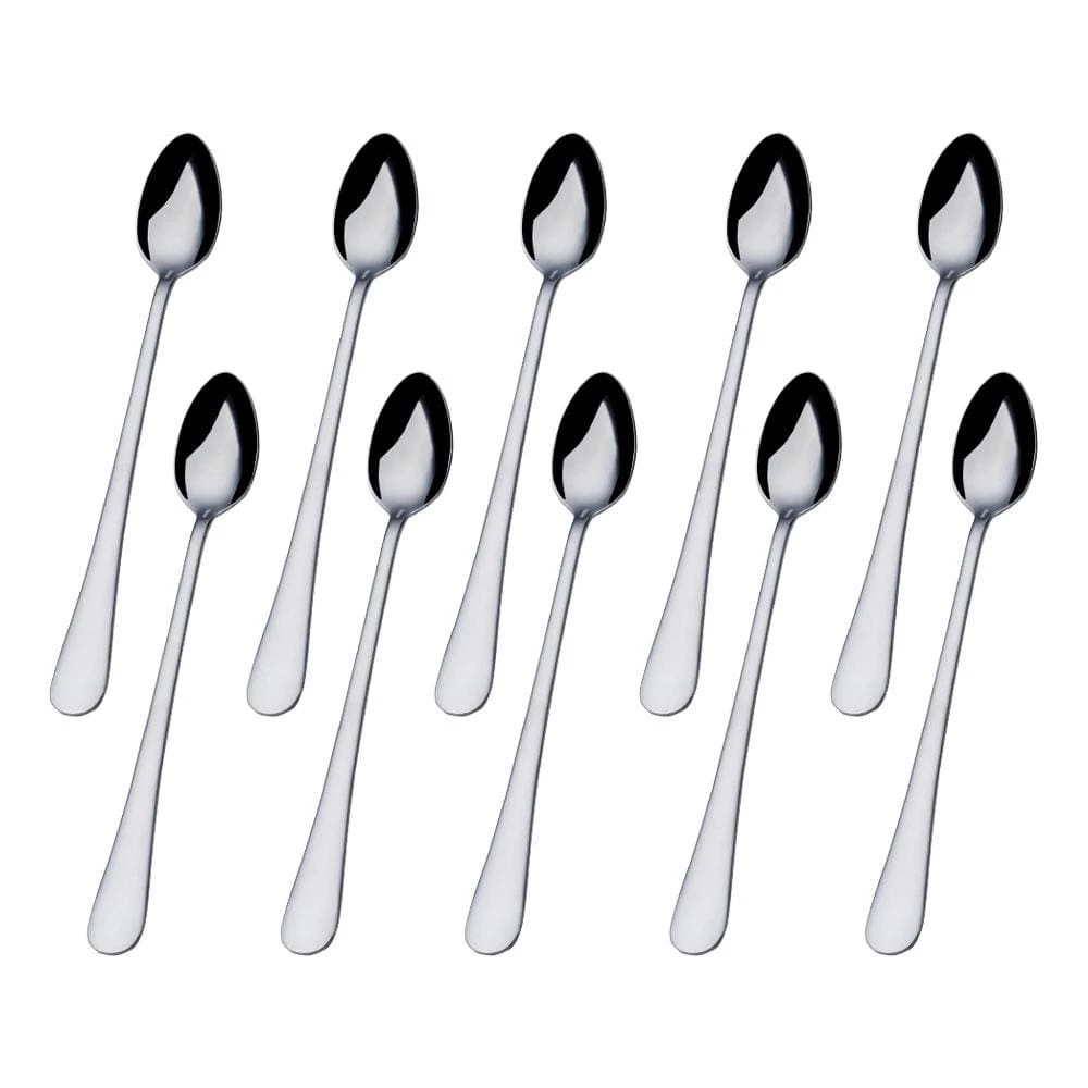 Outlet 🎁 Gourmet Basics® Satin Symmetry Set Of 10 Iced Beverage Spoons ⭐