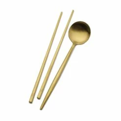 Cheapest 🤩 Studio Nova Gold Chopsticks and Spoon Set ✨