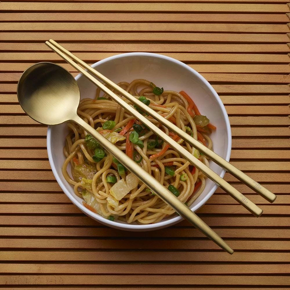 Cheapest 🤩 Studio Nova Gold Chopsticks and Spoon Set ✨ - Image 3