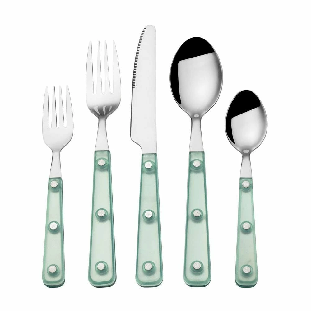 Flash Sale 👍 Mikasa® Translucent Green 20 Piece Flatware Set, Service for 4 😉