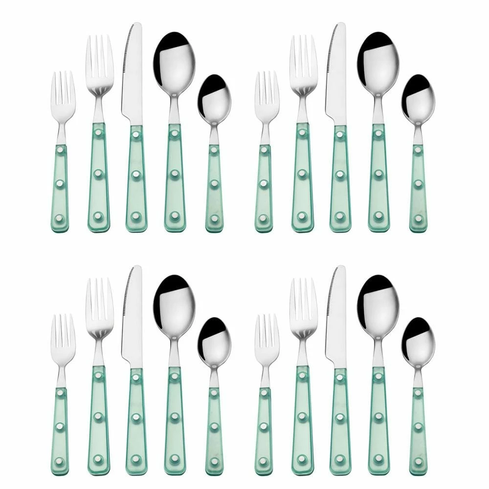 Flash Sale 👍 Mikasa® Translucent Green 20 Piece Flatware Set, Service for 4 😉 - Image 4