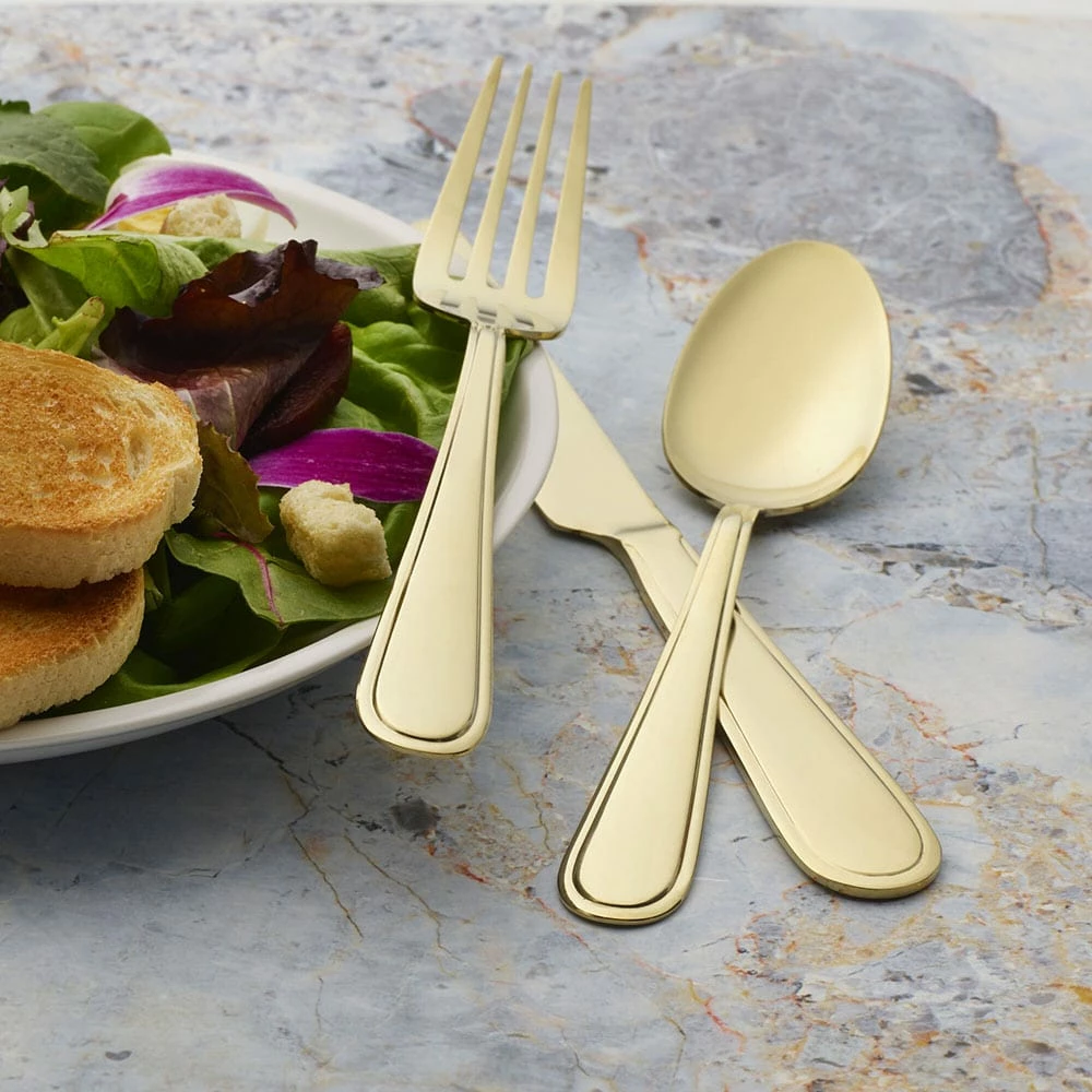 Deals 🤩 Gourmet Basics® Westfield Satin Champagne Gold 16 Piece Flatware Set, Service for 4 👏 - Image 4