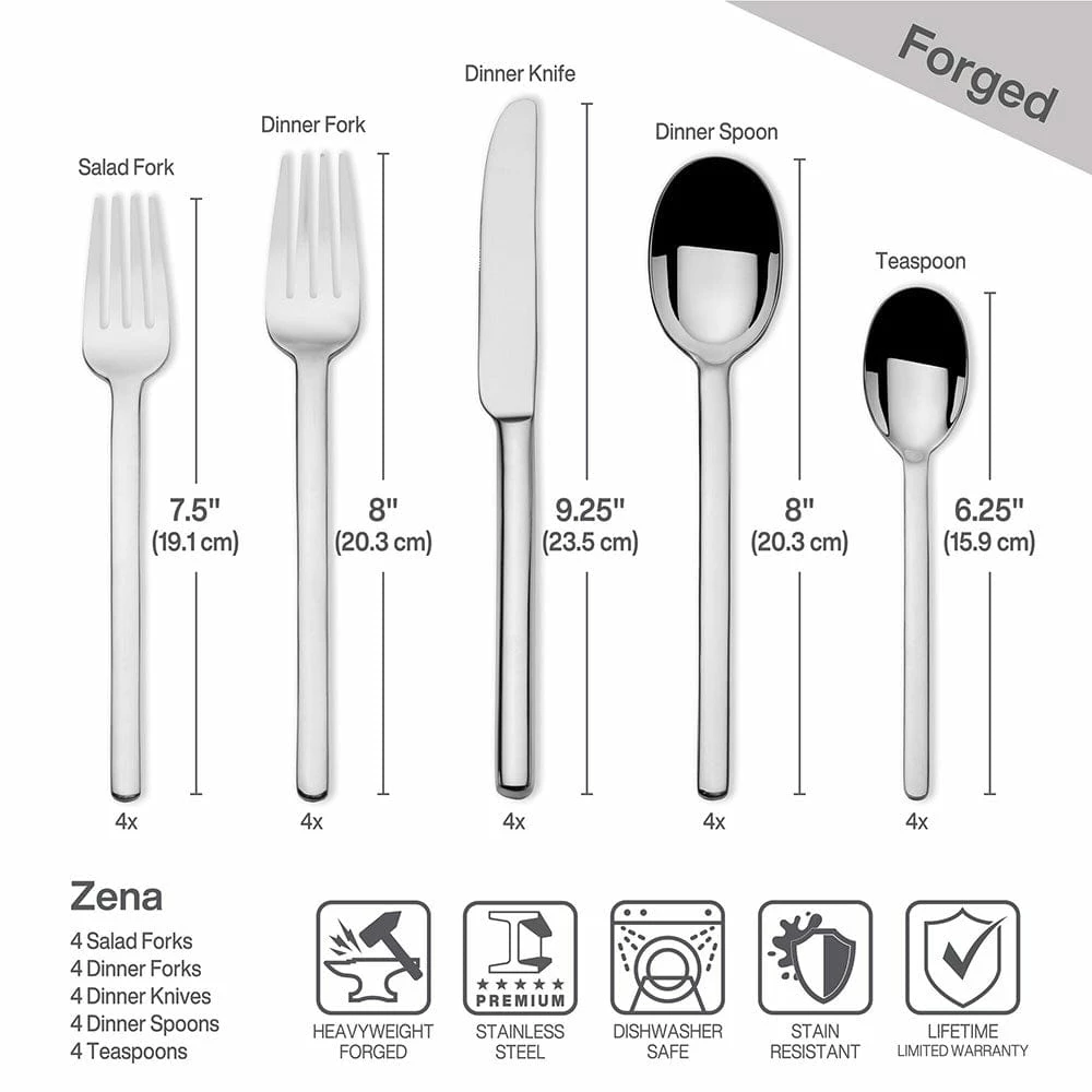 Wholesale 😉 Mikasa® Zena 20 Piece Flatware Set, Service for 4 ✔️ - Image 5